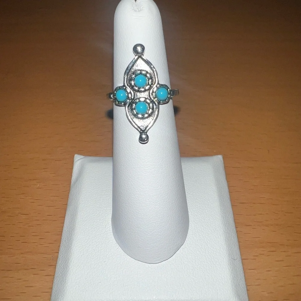 Brand New Silver “Sleeping Beauty” Turquoise Ring